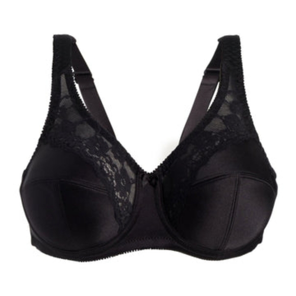 Cortland Intimates Style 7104 - Full Figure Underwire Minimizer Bra NWT 34D Blac - Picture 3 of 7
